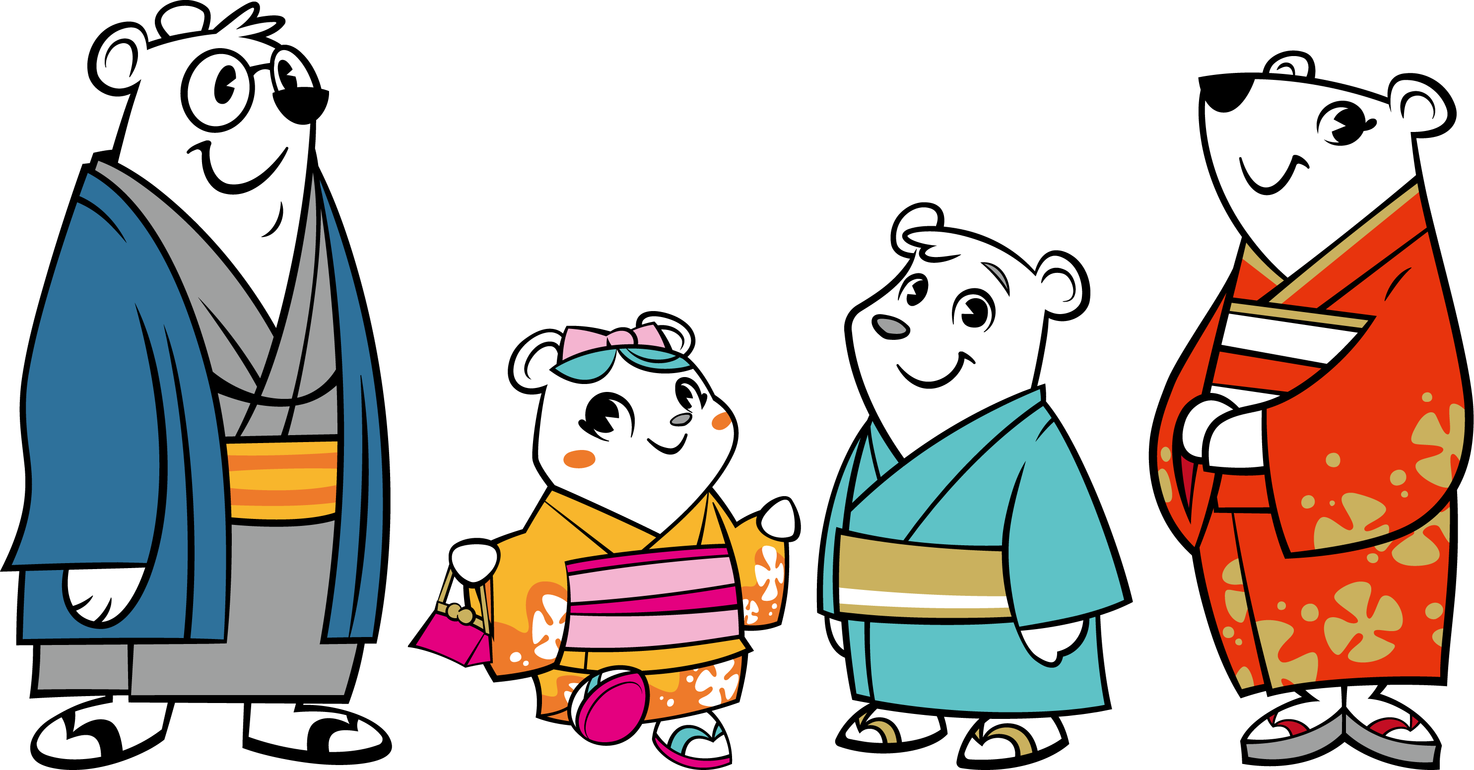 しろくまきもの キャラクターたち