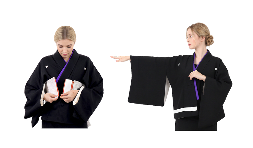 上は羽織って、下は巻くだけ。帯もワンタッチ。手早く美しく、はじめての方にも安心