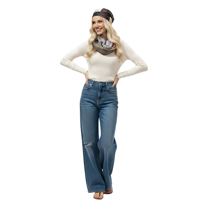 着物ストールを身に着ける女性