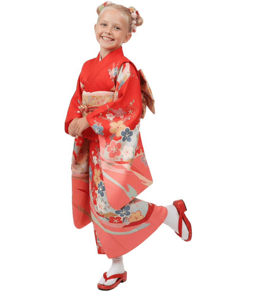 着物を着る子供