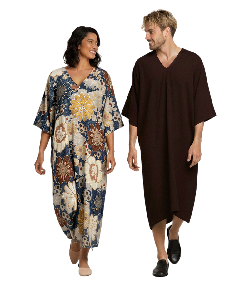 着物ワンピースドレスを着る家族